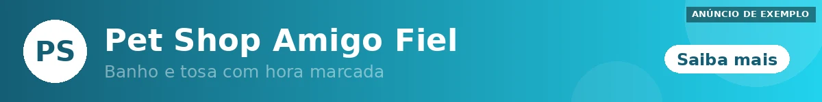 Anúncio de exemplo: Pet Shop Amigo Fiel — Banho e tosa com hora marcada